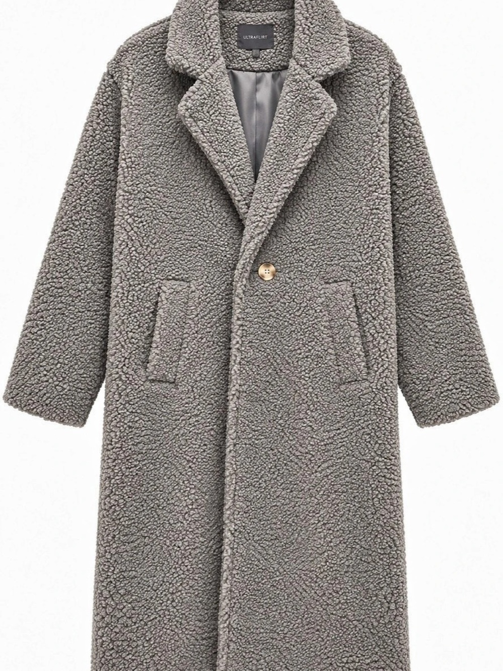Ultra Flirt Teddy Coat in Gray Size Small